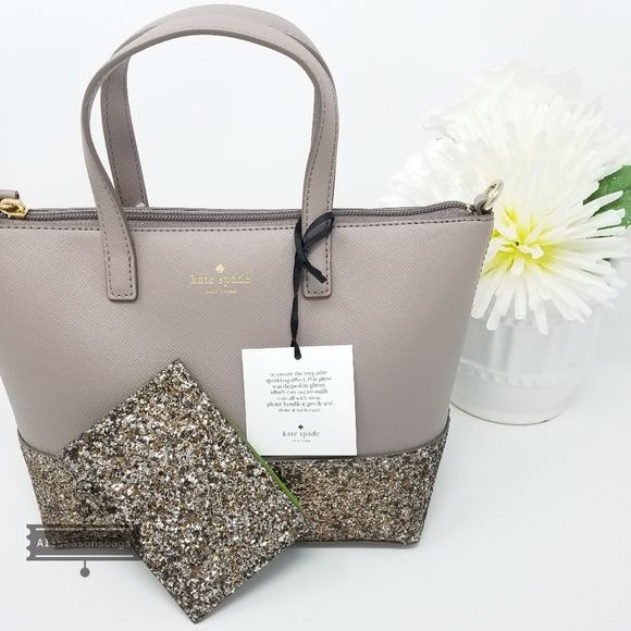 Kate spade ina greta satchel card case SET grey - Picture 2 of 8